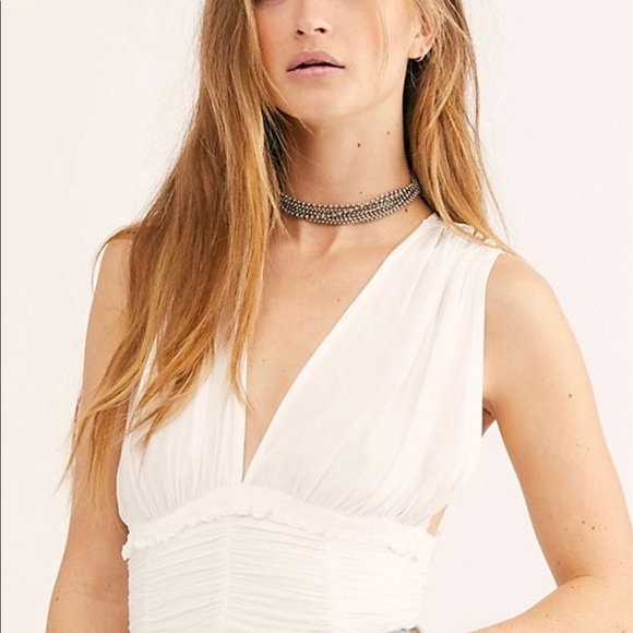 Free People size Large Selene tank ruched back tie - Picture 3 of 9